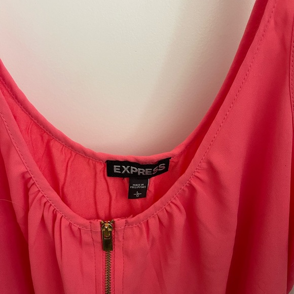 Express Quarter Zip Coral Tank - Picture 2 of 3